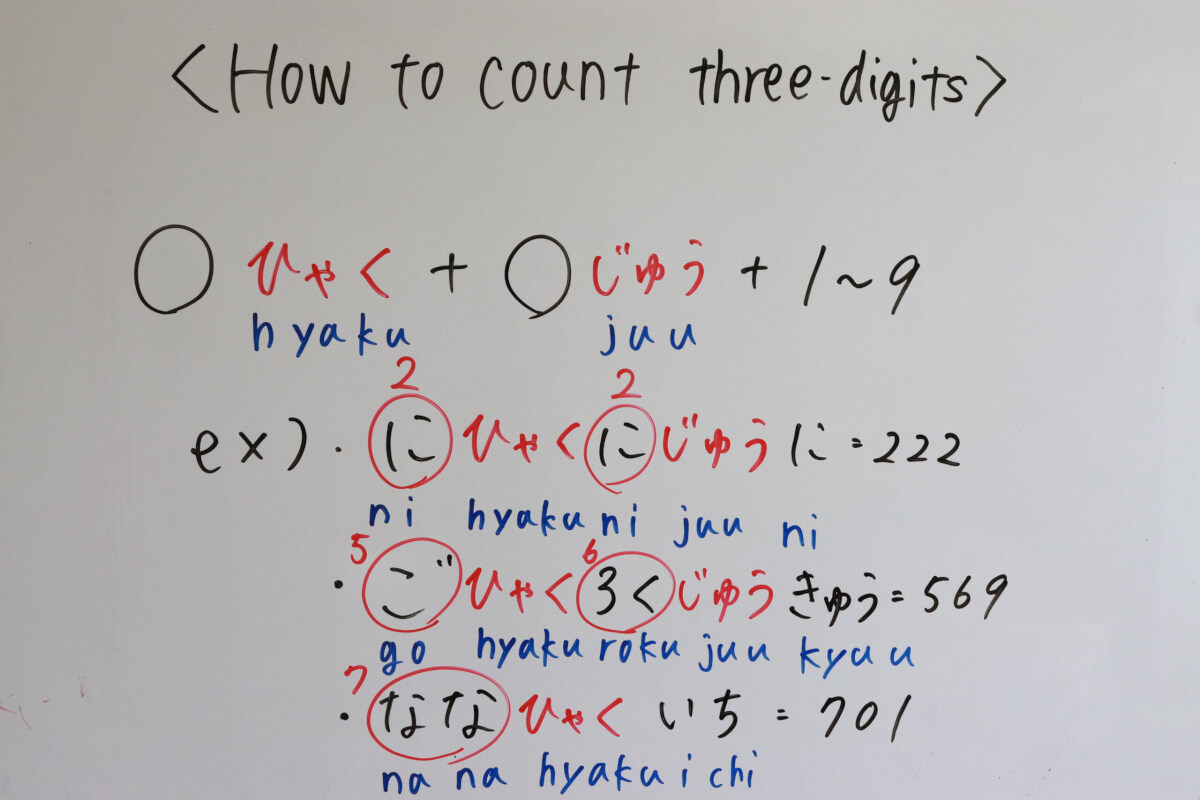How to count three digits