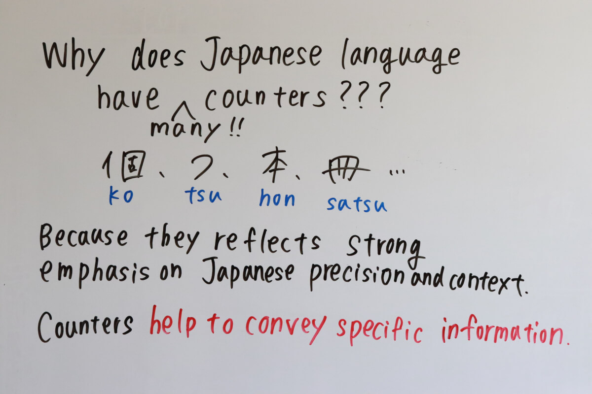 Why does Japanese language have many counters
